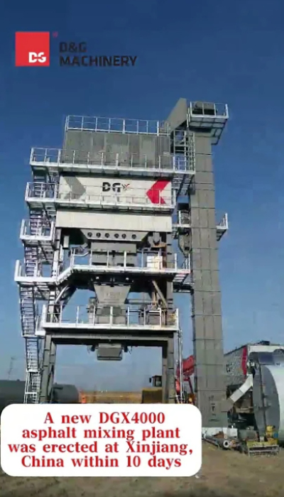 A new DGX4000 asphalt mixing plant was erected at Xinjiang, China within 10 days